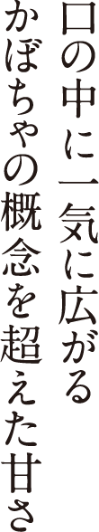 口の中に一気に広がる　かぼちゃの概念を超えた甘さ