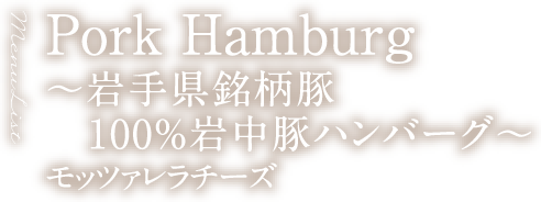 岩手県銘柄豚 100%岩中豚ハンバーク　モッツァレラチーズ